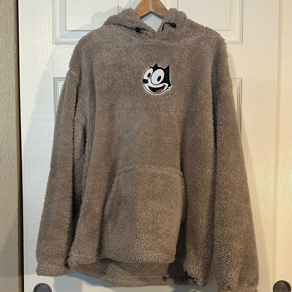 H&M Cozy Brown Fleece Hoodie with Cartoon Patch 🐻 - Picture 1 of 5
